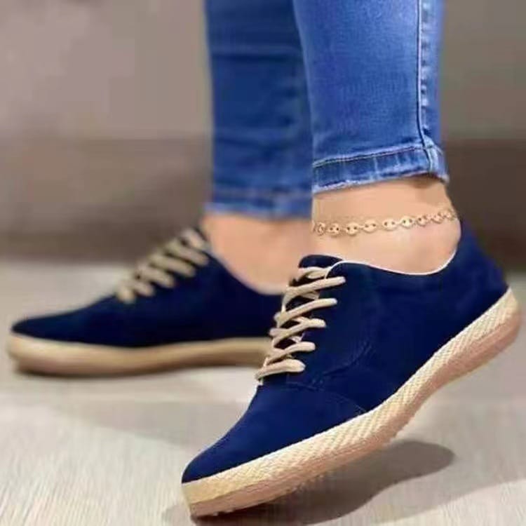 Plus Size Women's Shoes 2022 Spring Autumn Round Toe Lace-up Light Casual Women's Shoes Vintage Comfort Flat Women Loafers