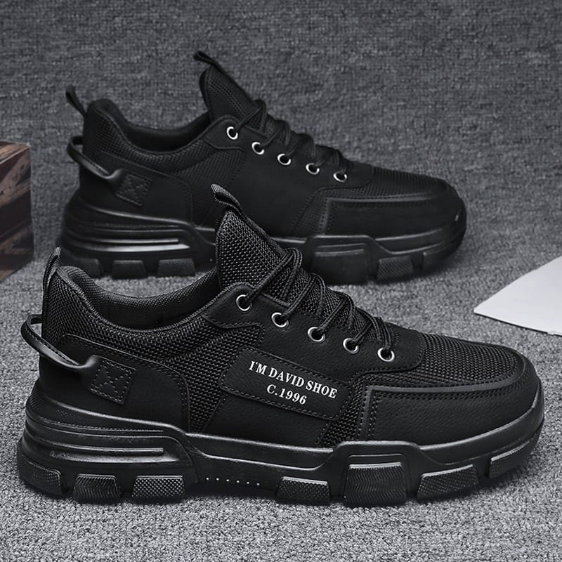 Men's Sneakers 2024New Casual Shoes for Men Breathable Black Mesh Trainers Man's Fashion Lace-up Platform Shoe Tenis Masculino