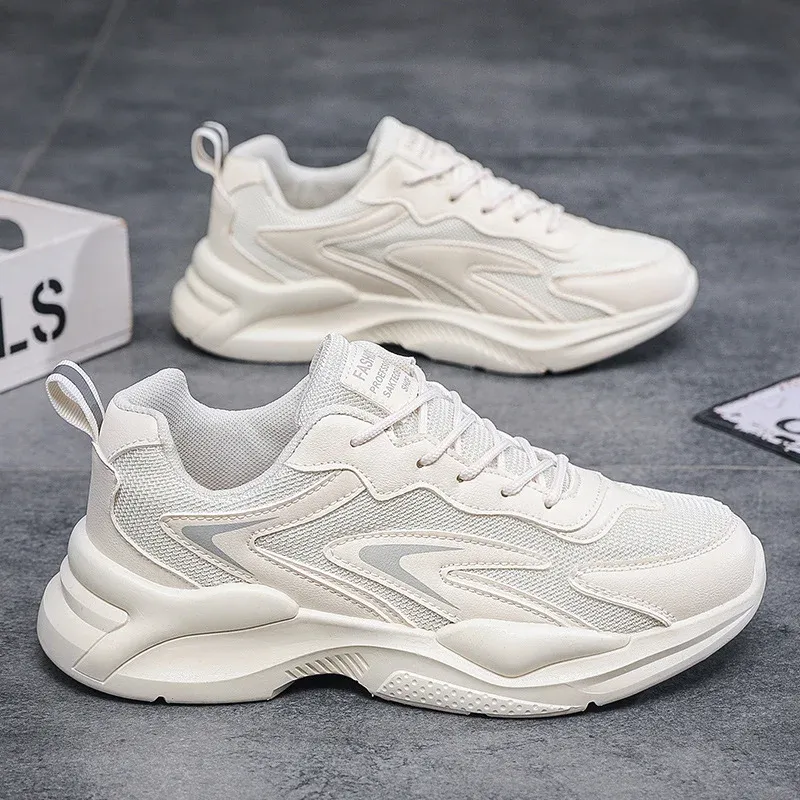 Summer Mesh Sneakers Men's Comfortable Breathable Platform Shoes 2023 Trendy Tennis Shoes Korean Version All-match Casual Shoes