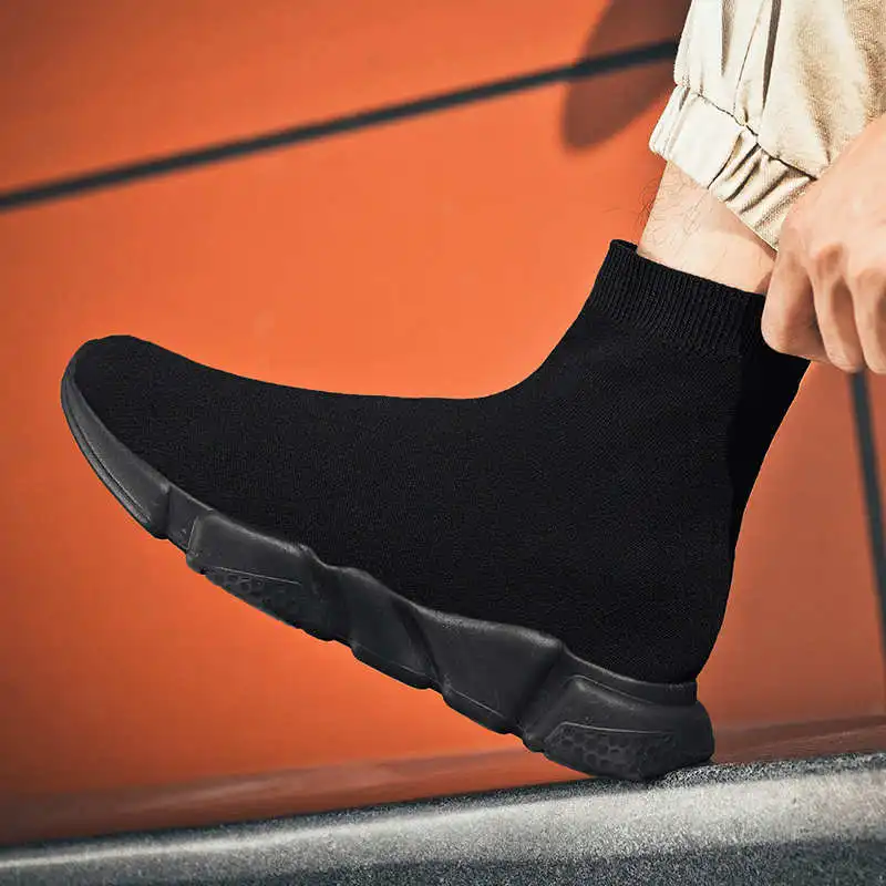 Massive Soles Sock Shoes Espadrille Winter Boots For Men Top Quality Sneakers Mens Famous Brand Men's Sports Boots Black Tennis