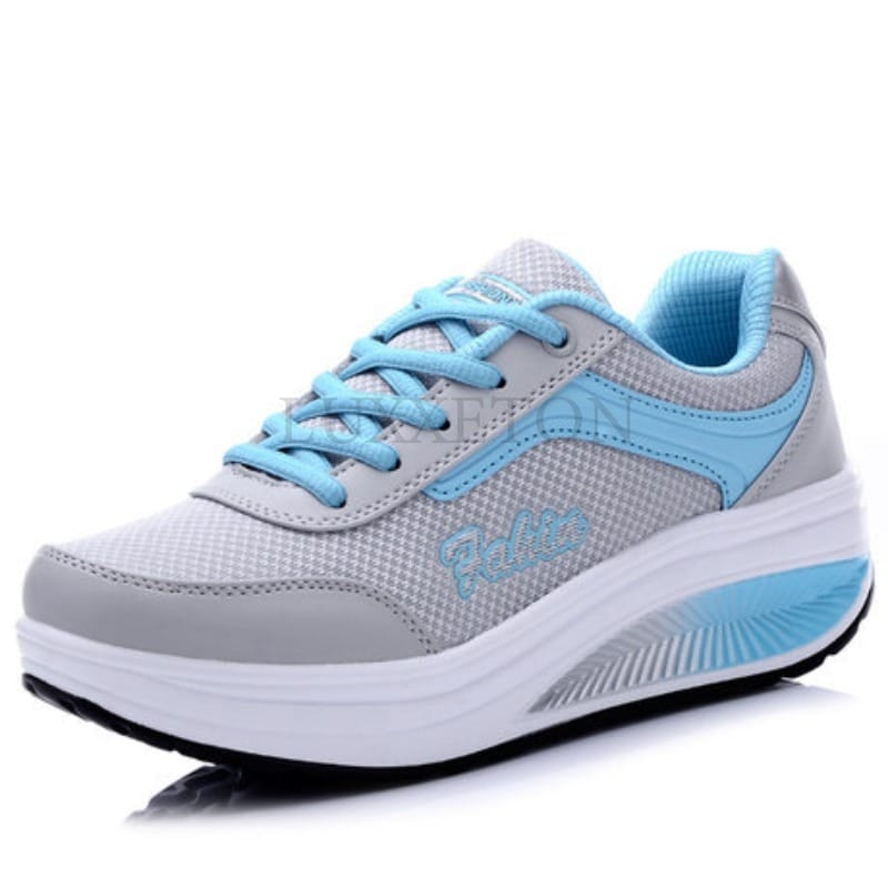 Mesh Women Outdoor Tourism and Sports Rocking Shoes with Sloping Heels Breathable Sleeve Feet Sponge Shoes Women Singles Shoe