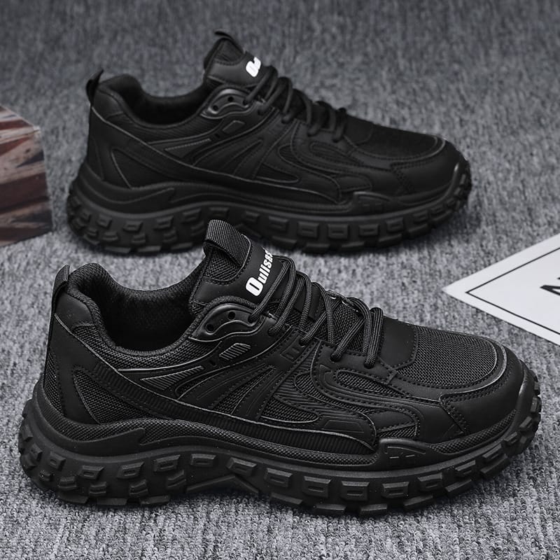 Thick Sole Versatile Clunky Sneaker For Men 2024 New Trend Mesh Lace Up Breathable Casual Sports Shoes Increased Soft Soles