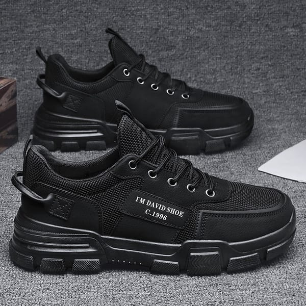Men's Sneakers 2024New Casual Shoes for Men Breathable Black Mesh Trainers Man's Fashion Lace-up Platform Shoe Tenis Masculino
