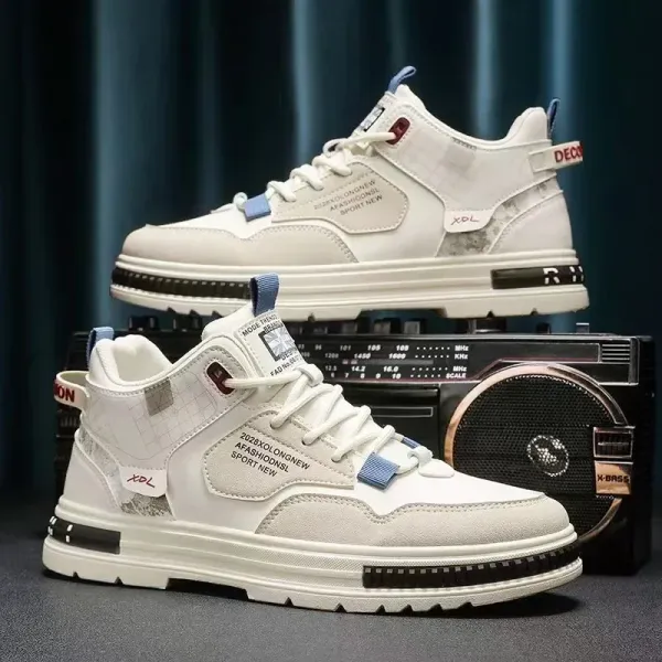 Men Casual Sports Board Shoes  British Style Leather Work Attire Outdoor Walking Fashion Boots Lightweight Breathable 2024