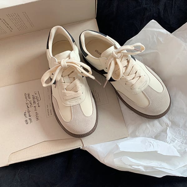 Jenny&Dave 2024 British Fashion Shoes Students Vulcanized Shoes Casual Sports Flat Shoes Women's Leather Retro Training